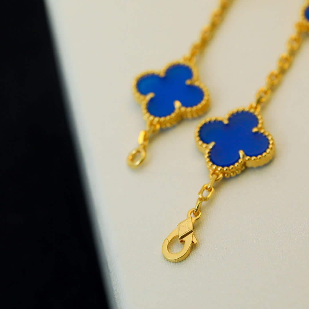 Van Cleef & Arpels Alhambra Blue Enamel Bracelet